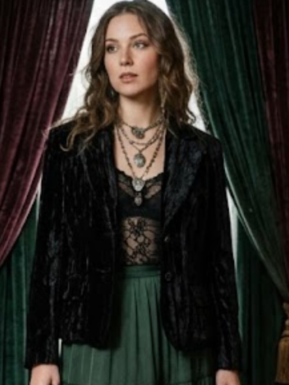 Vex Black Crushed Velvet Blazer